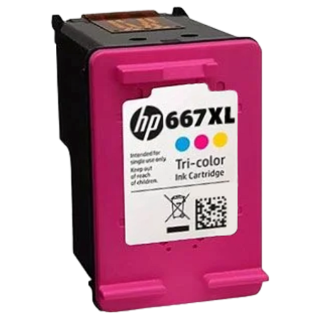 CARTUCHO DE TINTA ORIGINAL HP 667XL COLORIDO 8,5ML