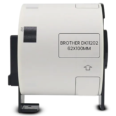 ETIQUETA TÉRMICA COMPATÍVEL BROTHER DK11202 PRETO/BRANCO 62X100MM 300 ETIQUETAS
