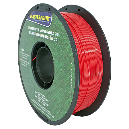 FILAMENTO 3D PLA 1.75MM MASTERPRINT VERMELHO 1KG