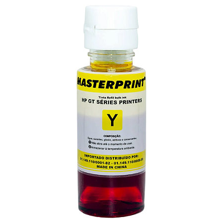 TINTA COMPATÍVEL HP GT52 CORANTE AMARELO MASTERPRINT 70ML