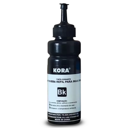 TINTA COMPATÍVEL HP VIVERA CORANTE PRETO KORA 100ML