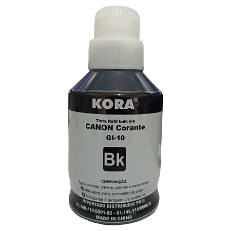 TINTA COMPATÍVEL CANON GL10 CORANTE PRETO KORA 170ML