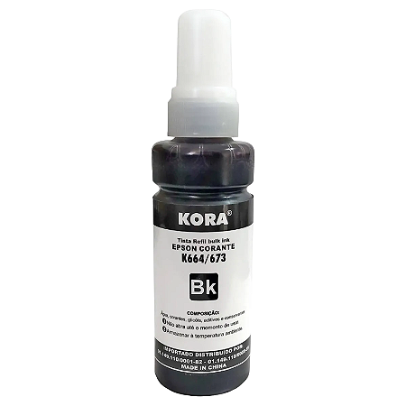 TINTA COMPATÍVEL EPSON T664 T673 CORANTE PRETO KORA 100ML
