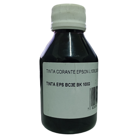 TINTA COMPATÍVEL EPSON L100 L200 L365 L375 CORANTE PRETO QUALY INK 100ML