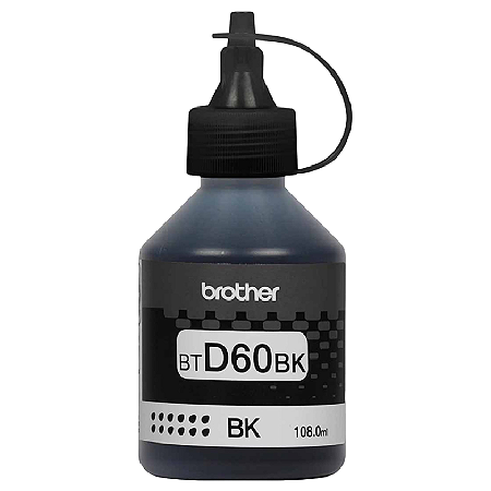 TINTA ORIGINAL BROTHER BTD60 CORANTE PRETO 108ML