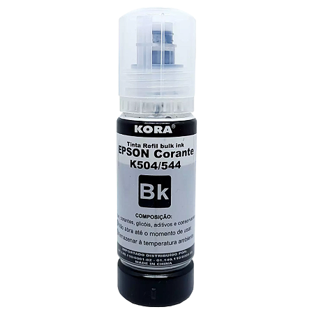 TINTA COMPATÍVEL EPSON T504 T544 CORANTE PRETO KORA 70ML