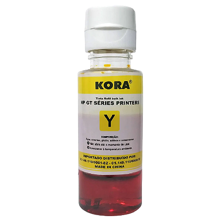 TINTA COMPATÍVEL HP GT52 AMARELO CORANTE KORA 70ML