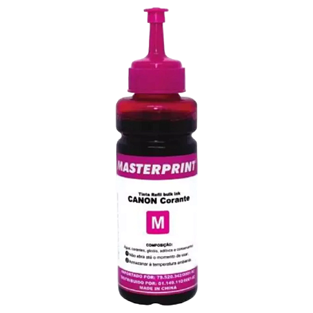 TINTA COMPATÍVEL CANON UNIVERSAL BULK INK CORANTE MAGENTA MASTERPRINT 100ML