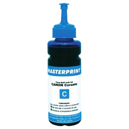 TINTA COMPATÍVEL CANON UNIVERSAL CORANTE CIANO MASTERPRINT 100ML
