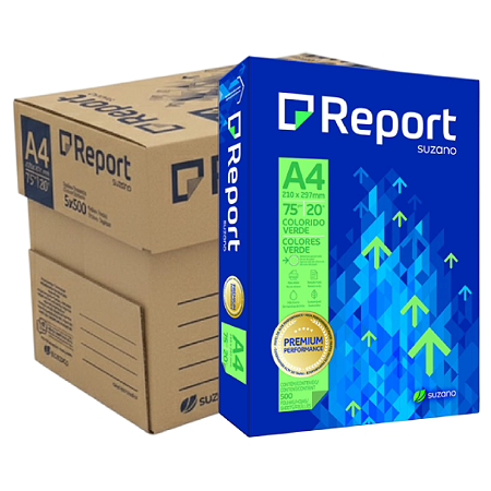 PAPEL SULFITE A4 75G VERDE REPORT 1 CAIXA