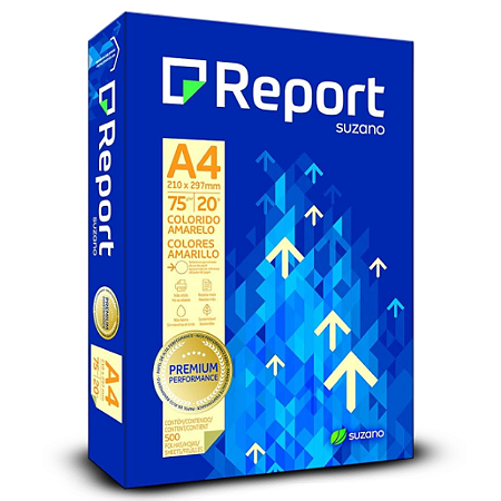 PAPEL SULFITE AMARELO A4 75G REPORT 500 FOLHAS
