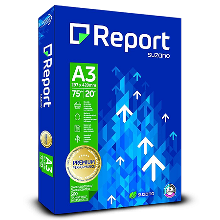 PAPEL SULFITE BRANCO A3 75G REPORT 500 FOLHAS