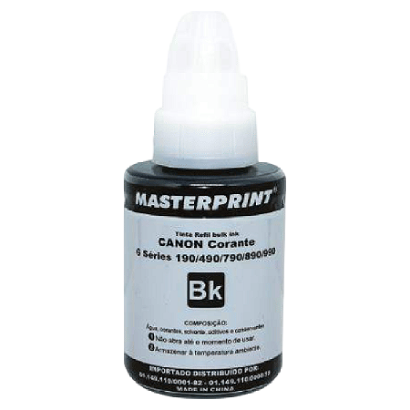 TINTA COMPATÍVEL CANON GL190 CORANTE PRETO MASTERPRINT 135ML
