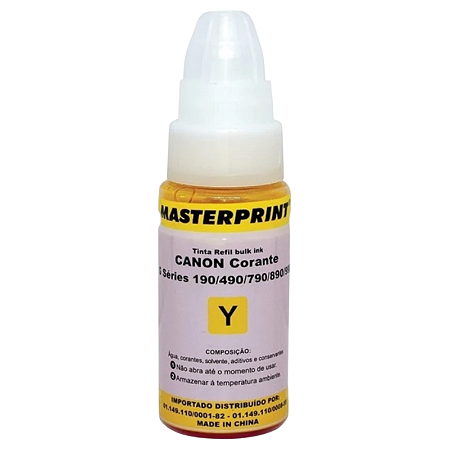 TINTA COMPATÍVEL CANON GL190 CORANTE AMARELO MASTERPRINT 70ML
