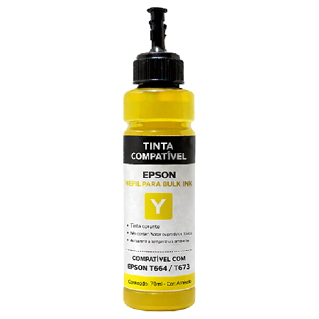 TINTA COMPATÍVEL EPSON T664 T673 CORANTE AMARELO 70ML