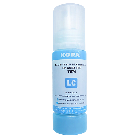 TINTA COMPATÍVEL EPSON T574 CORANTE CIANO LIGTH KORA 70ML