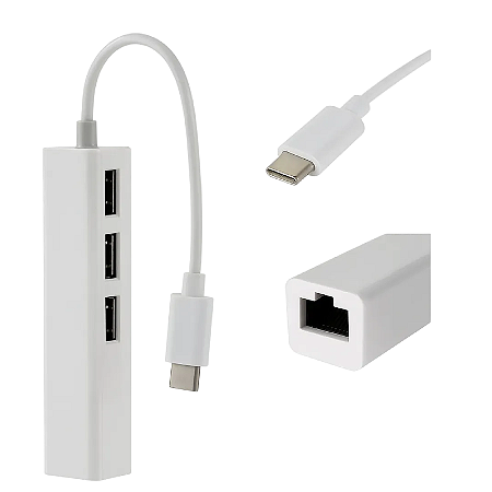 HUB TIPO-C COM 3 PORTAS USB E 1 PORTA RJ45 LE-5575 IT-BLUE