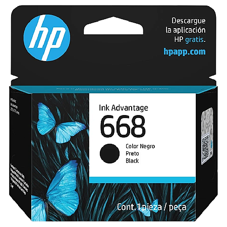 CARTUCHO DE TINTA ORIGINAL HP 668 PRETO 3ML