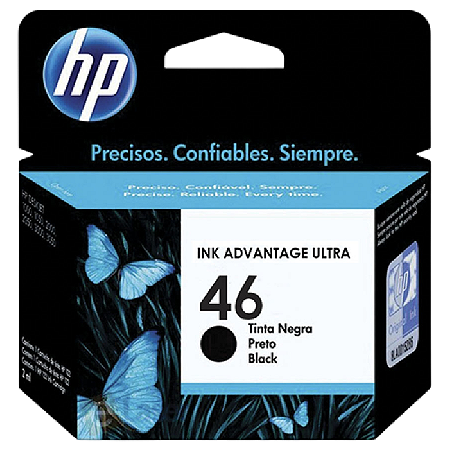 CARTUCHO DE TINTA ORIGINAL HP 46 CZ637AL PRETO 26ML