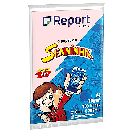 PAPEL SULFITE ROSA A4 75G REPORT SENNINHA 100 FOLHAS