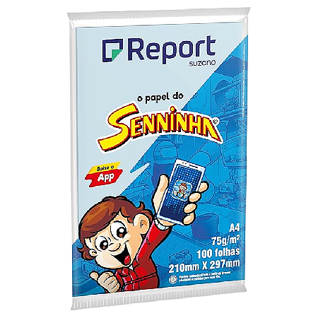 PAPEL SULFITE AZUL A4 75G REPORT SENNINHA 100 FOLHAS