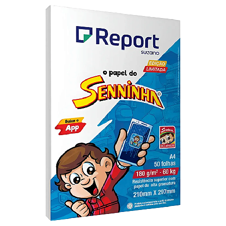 PAPEL SULFITE BRANCO A4 180G REPORT 50 FOLHAS
