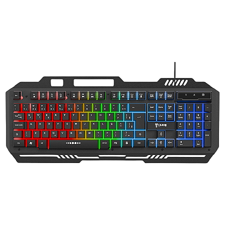 TECLADO COM FIO USB 2.0 1M GAMER LED RAINBOW MOUNT V2 CLANM