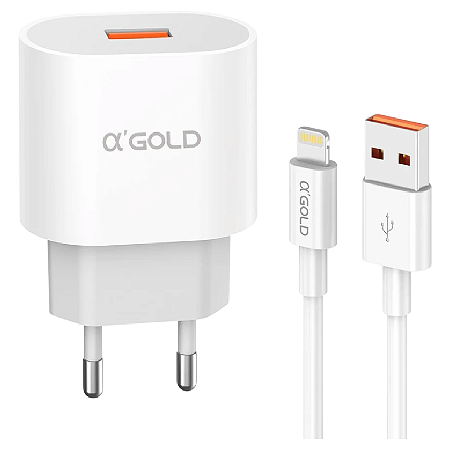 CARREGADOR TURBO TIPO-C LIGHTNING 1M IPHONE 30W 6.1A CA31-6 A'GOLD