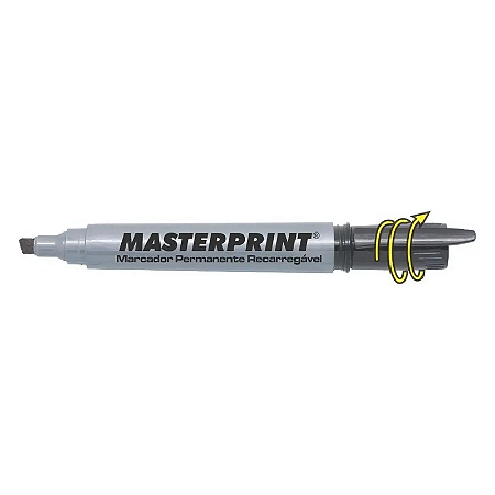 CANETA PERMANENTE RECARREGAVEL PRETO MP616 MASTERPRINT