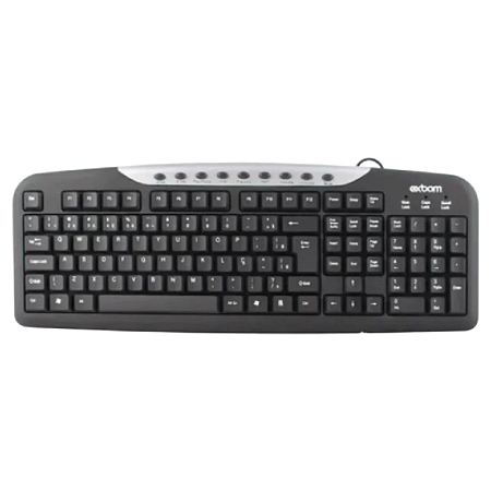 TECLADO COM FIO USB 2.0 1M MULTIMÍDIA BK-146M EXBOM