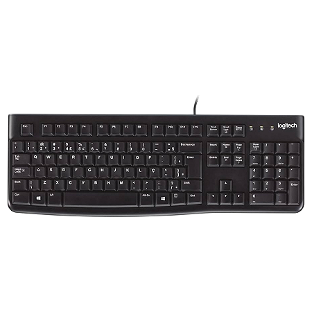 TECLADO COM FIO USB 2.0 1M ANTI-RESPINGOS K120 LOGITECH