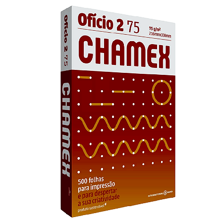 PAPEL SULFITE OFICIO 2 75G 216MM X 330MM CHAMEX 500 FOLHAS