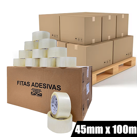 Kit 800 Fitas Adesiva Transparente 45mm x 100m Full Tape ATACADO