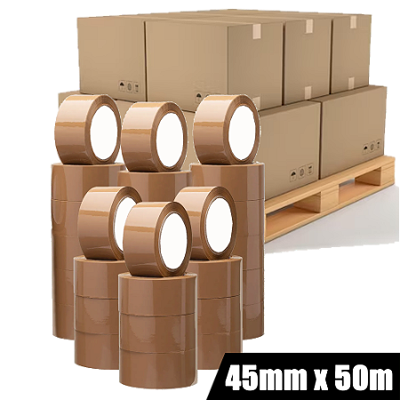 Kit 800 Fitas Adesiva Marrom 45mm x 100m Full Tape ATACADO