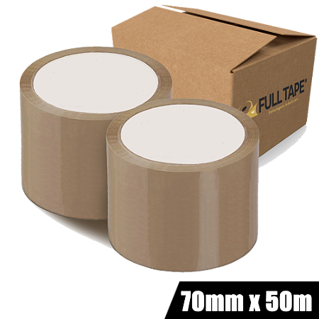 Kit 60 Fitas Adesiva Marrom 70mm x 50m Full Tape