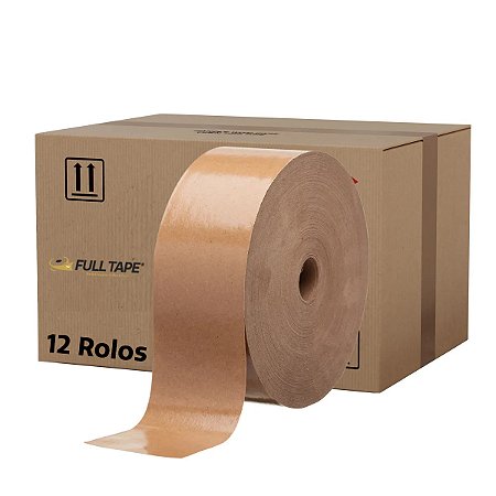 Kit 12 Fitas Gomada Lisa 70mm Sem Reforço 20kg Full Tape