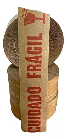 Kit 10 Fitas Gomada Cuidado Frágil 70mm Com Reforço 10kg Full Tape