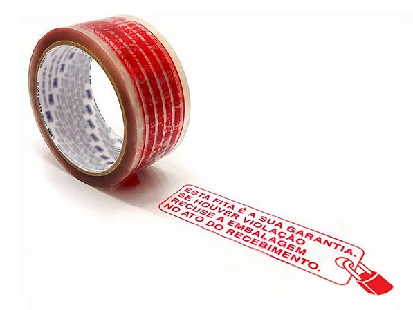 Kit 80 Fitas Adesivas Antiviolação 48mm x 100 Fundo Transparente Full Tape
