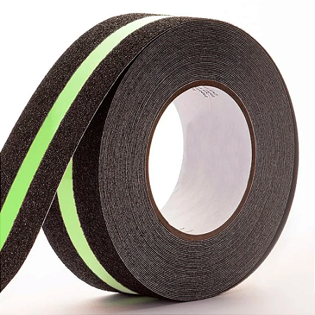Fita Antiderrapante Preto e Fotoluminescente 50mm x 30m