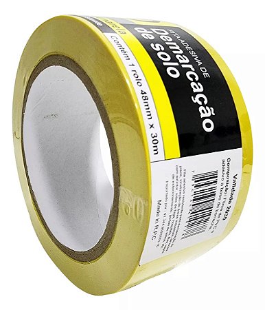 Fita Demarcação de Solo Importada 48mm x 30m Amarelo