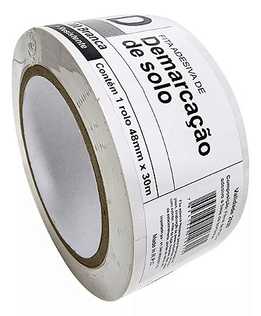 Fita Demarcação de Solo Importada 48mm x 30m Branco