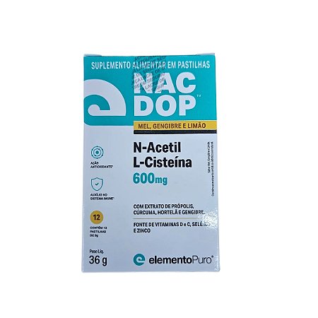 NACDOP 600MG 12 PASTILHAS ELEMENTO PURO