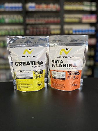 COMBO - Beta Alanina 200g + Creatina 100% Pura Monohidratada 250g Matéria Prima Importada