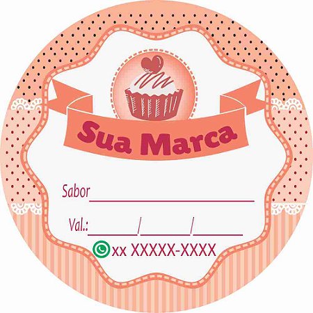 500 Adesivos Bolo de Pote Perfsonalizado 4x4cm