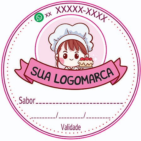 2000 Adesivos Bolo de Pote Personalizado 4x4cm