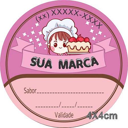 8000 Adesivos Bolo de Pote Personalizado 4x4cm