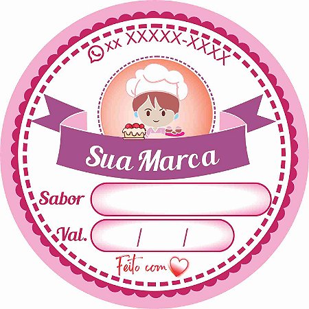 2000 Adesivos Bolo de Pote Personalizado 5x5cm