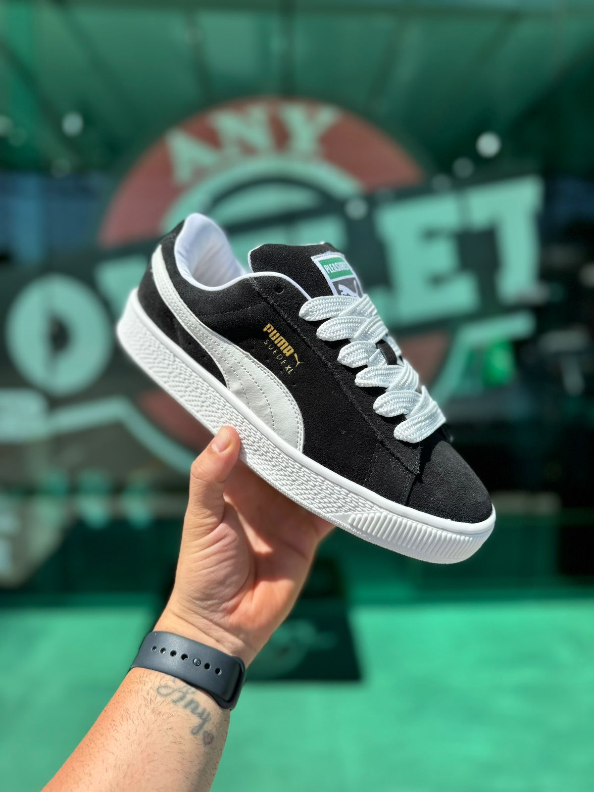 Tênis Puma Suede XL Preto-Branco Importado