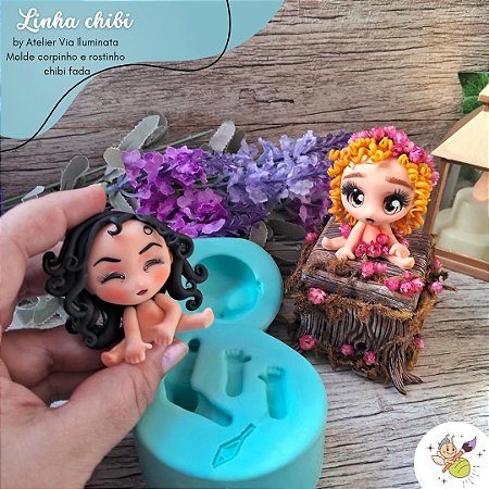 Moldes corpinho e rostinhos Fada chibi