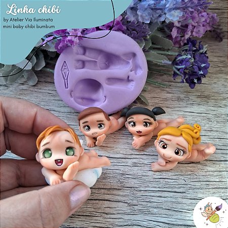 Moldes  mini baby bumbum chibi